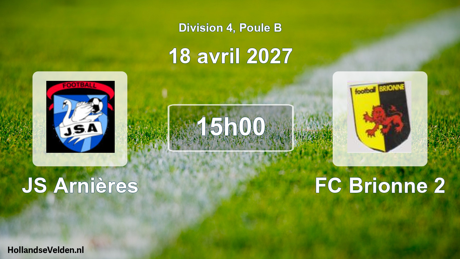 Match programmé: JS Arnières - FC Brionne 2 (18 avril 2027)
