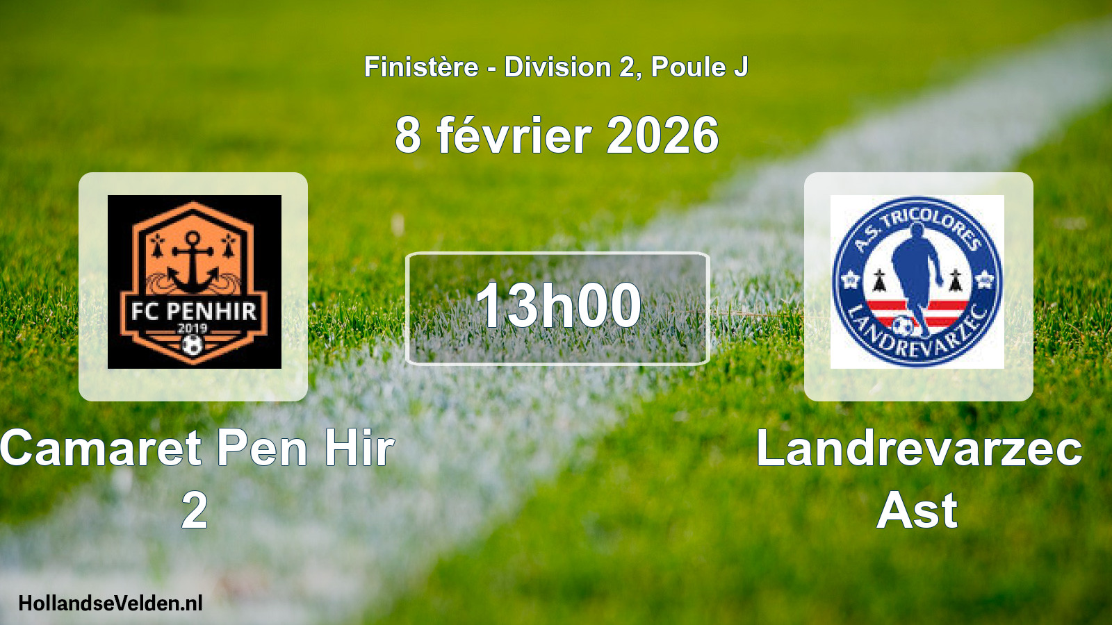 Geplande wedstrijd: Camaret Pen Hir 2 - Landrevarzec Ast (8 février 2026)