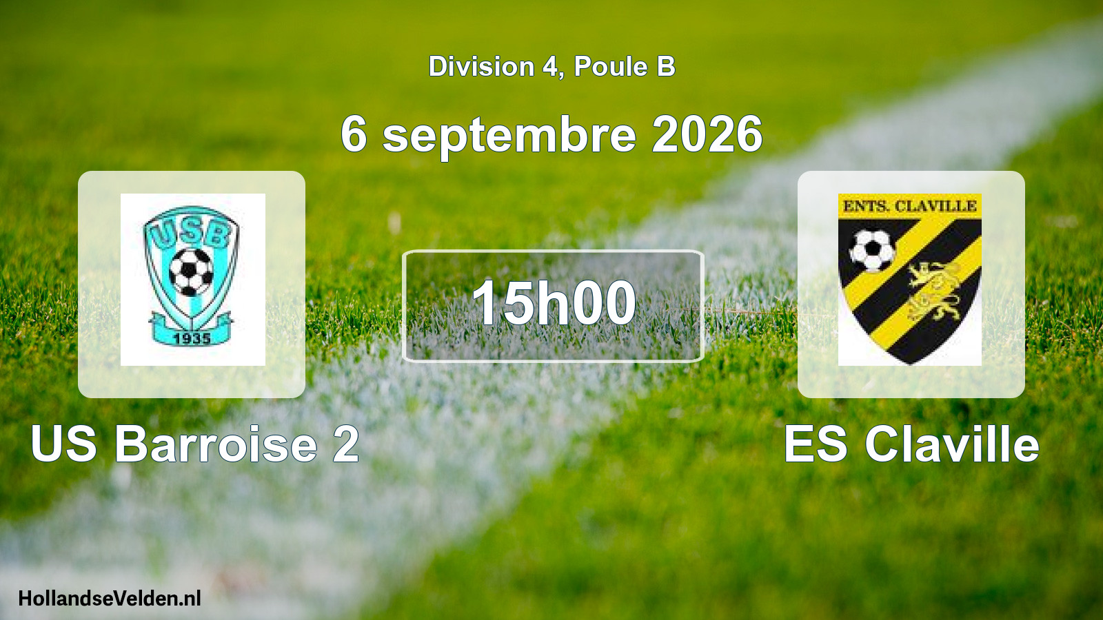 Match programmé: US Barroise 2 - ES Claville (6 septembre 2026)