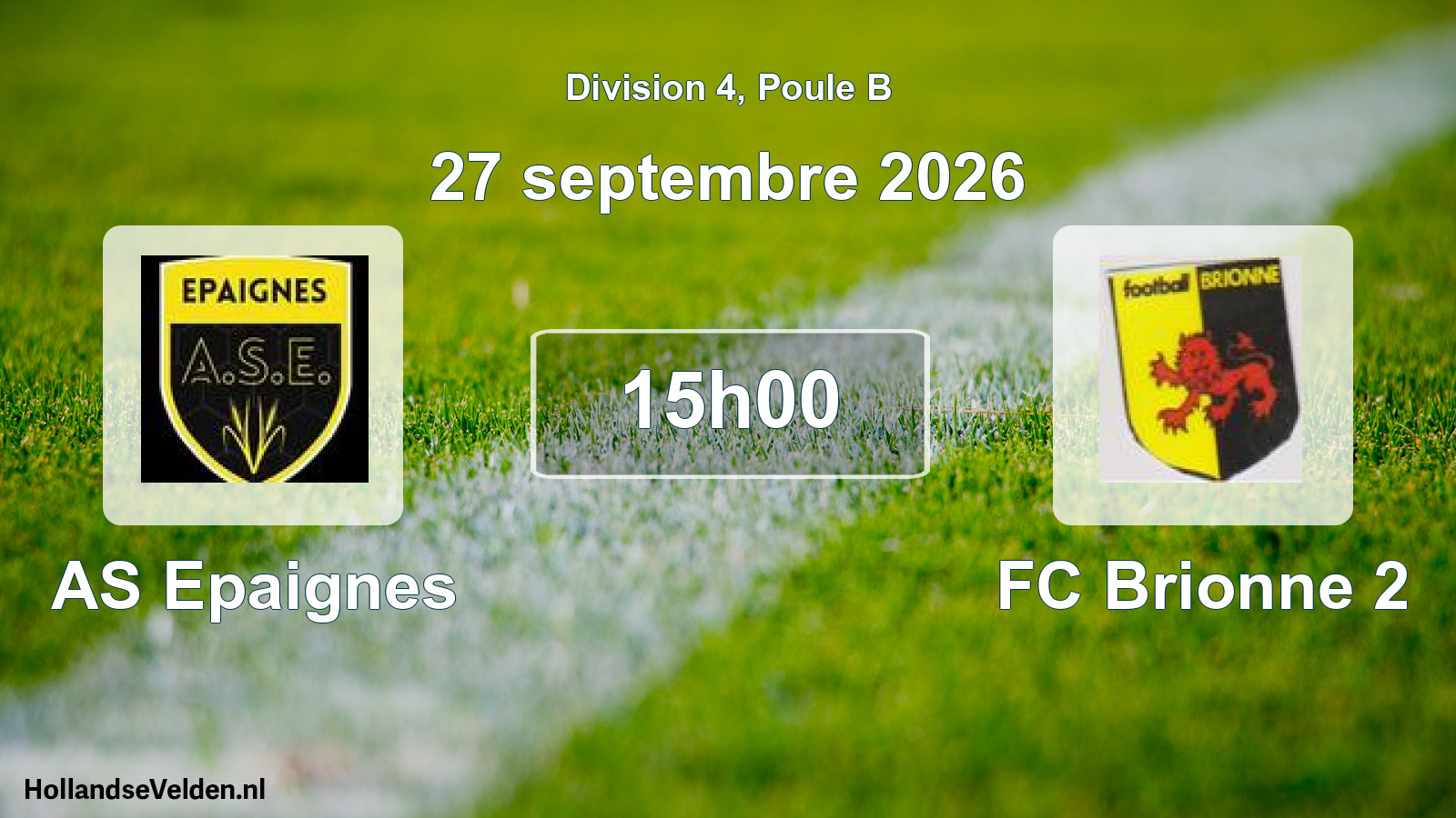 Match programmé: AS Epaignes - FC Brionne 2 (27 septembre 2026)