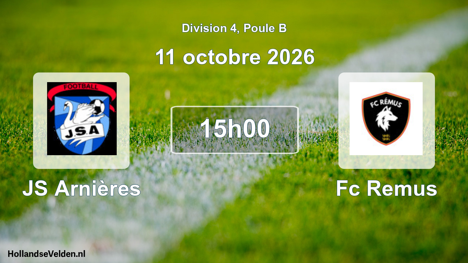 Match programmé: JS Arnières - Fc Remus (11 octobre 2026)