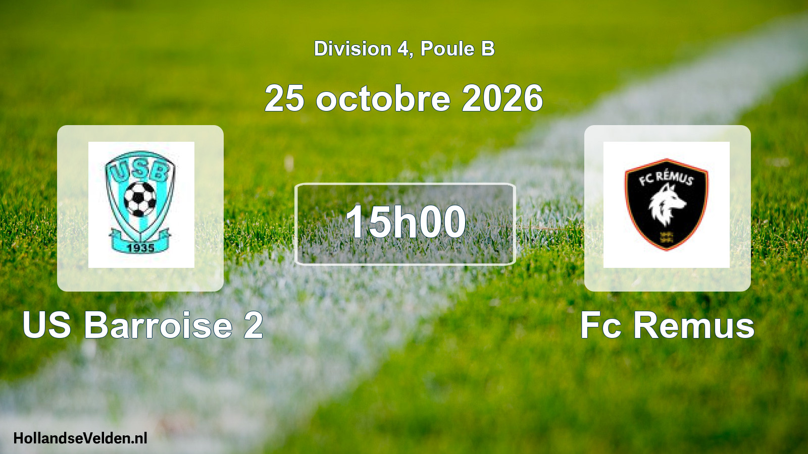 Match programmé: US Barroise 2 - Fc Remus (25 octobre 2026)