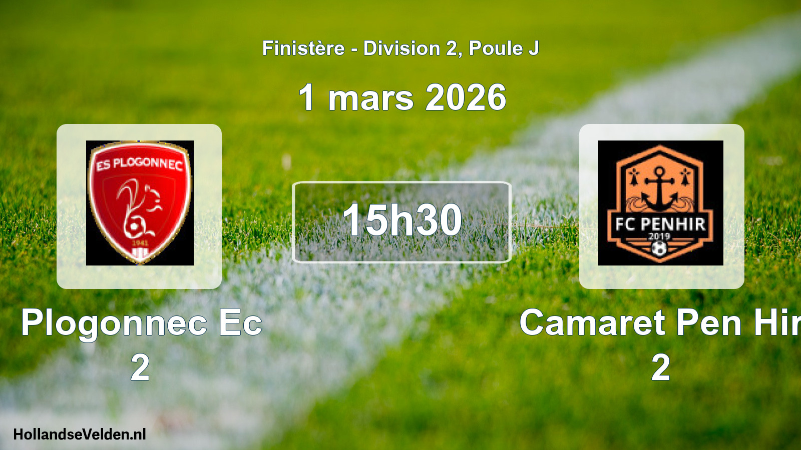 Geplande wedstrijd: Plogonnec Ec 2 - Camaret Pen Hir 2 (1 mars 2026)