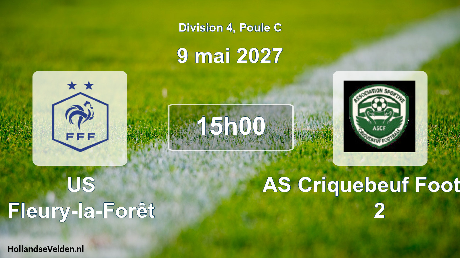 Match programmé: US Fleury-la-Forêt - AS Criquebeuf Football 2 (9 mai 2027)