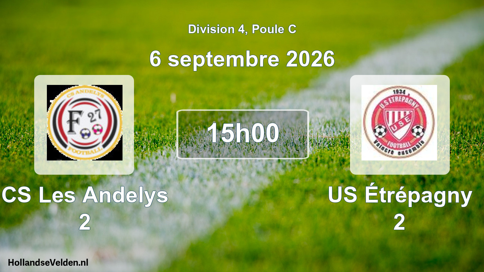 Match programmé: CS Les Andelys 2 - US Étrépagny 2 (6 septembre 2026)