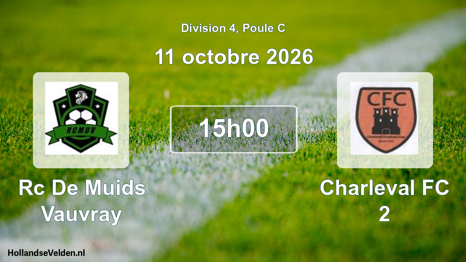 Match programmé: Rc De Muids Vauvray - Charleval FC 2 (11 octobre 2026)