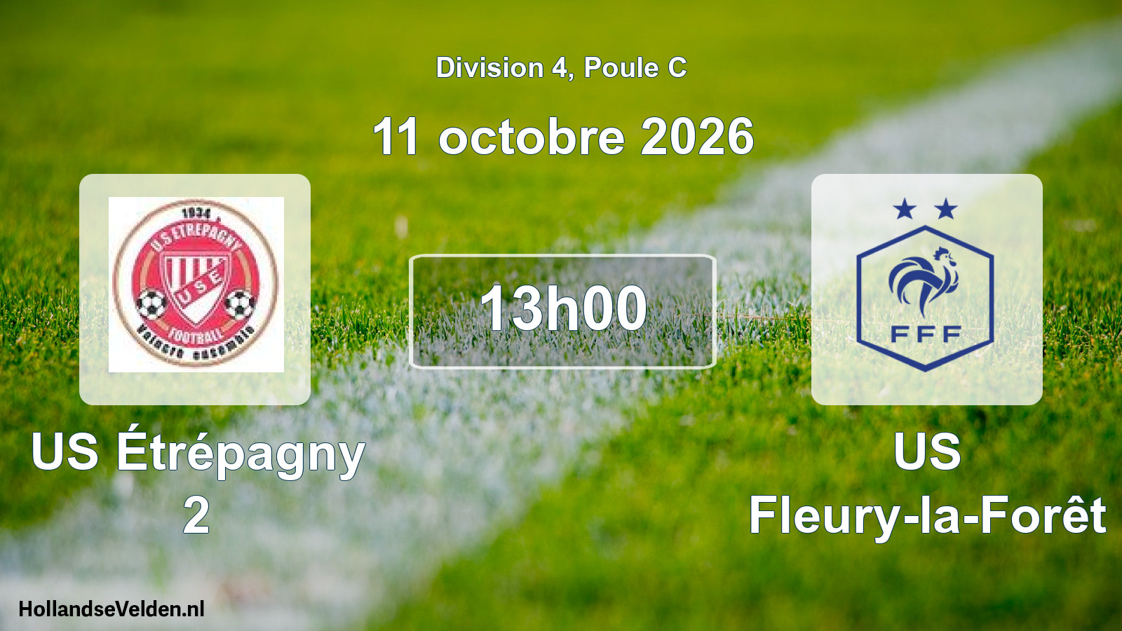 Match programmé: US Étrépagny 2 - US Fleury-la-Forêt (11 octobre 2026)