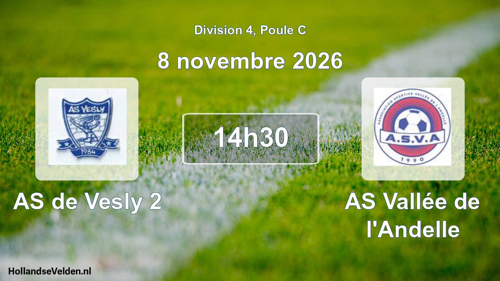 Match programmé: AS de Vesly 2 - AS Vallée de l'Andelle (8 novembre 2026)