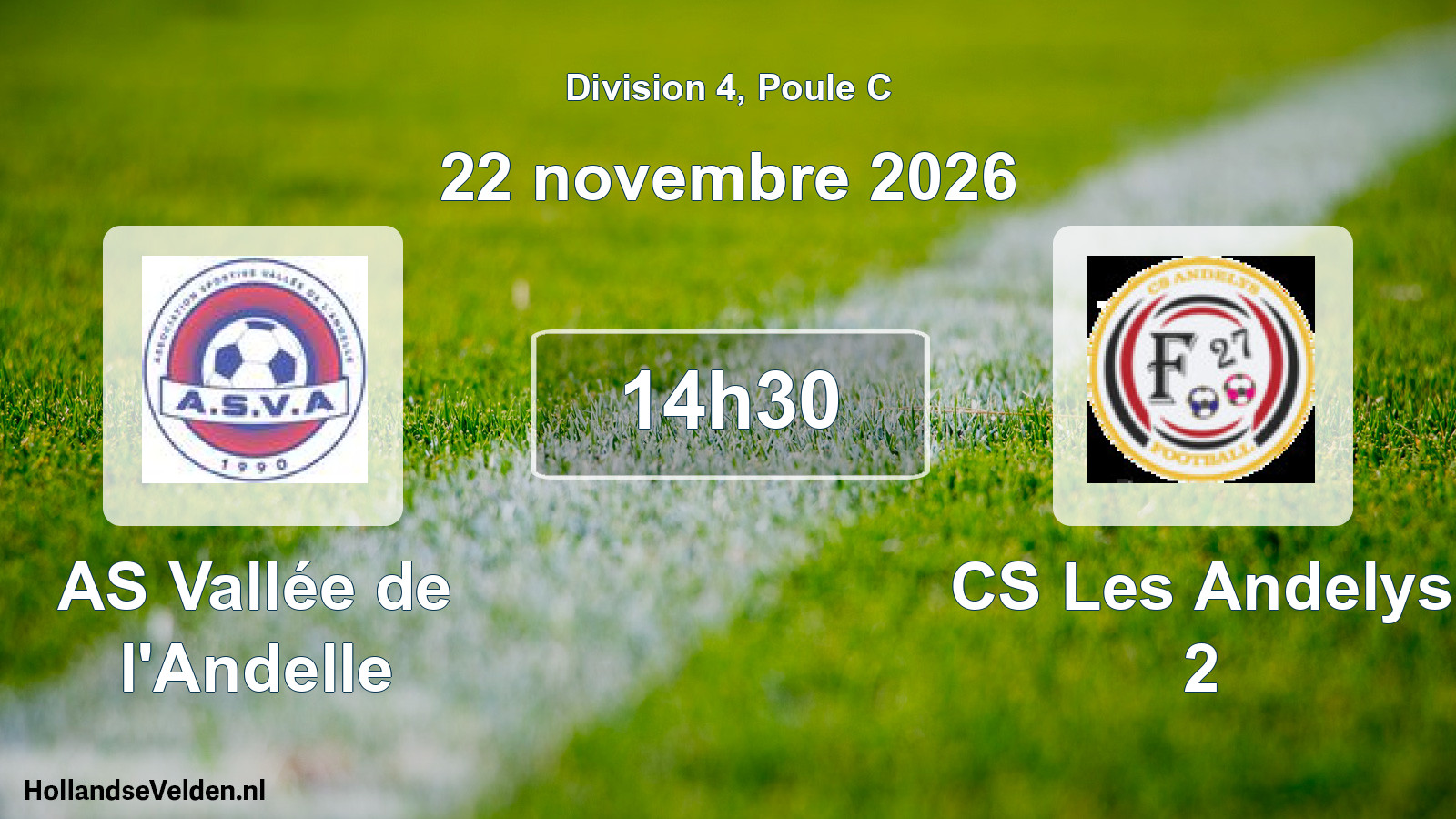 Match programmé: AS Vallée de l'Andelle - CS Les Andelys 2 (22 novembre 2026)