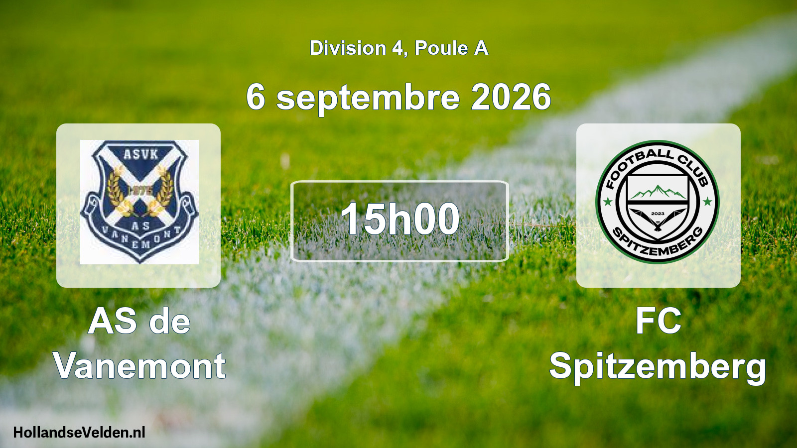Scheduled Match: AS de Vanemont - FC Spitzemberg (6 September 2026)