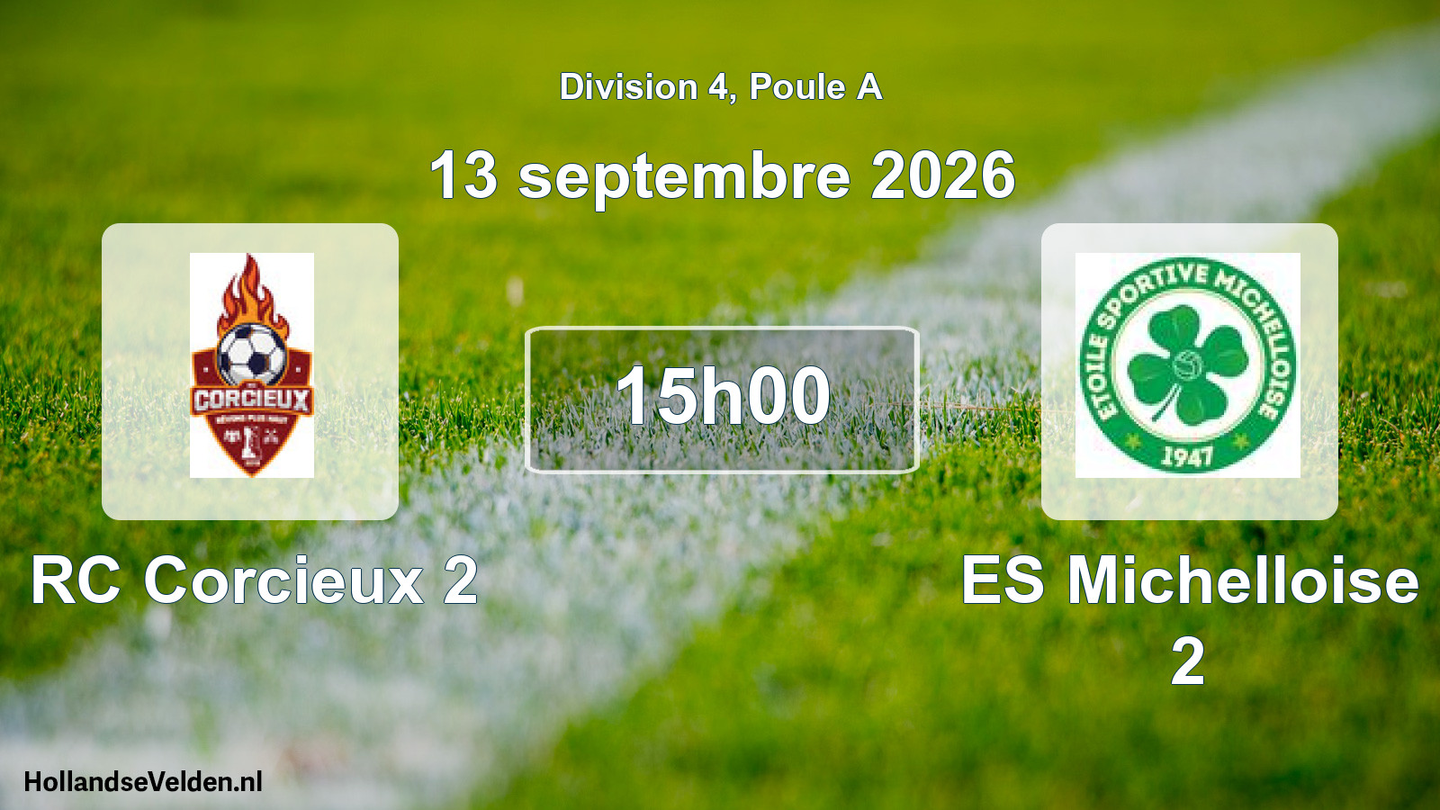 Match programmé: RC Corcieux 2 - ES Michelloise 2 (13 septembre 2026)