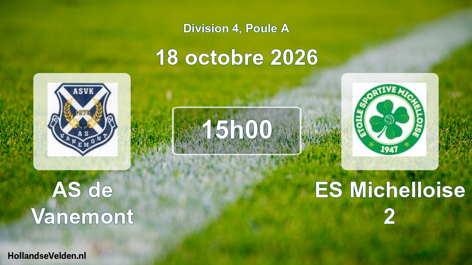 Match programmé: AS de Vanemont - ES Michelloise 2 (18 octobre 2026)