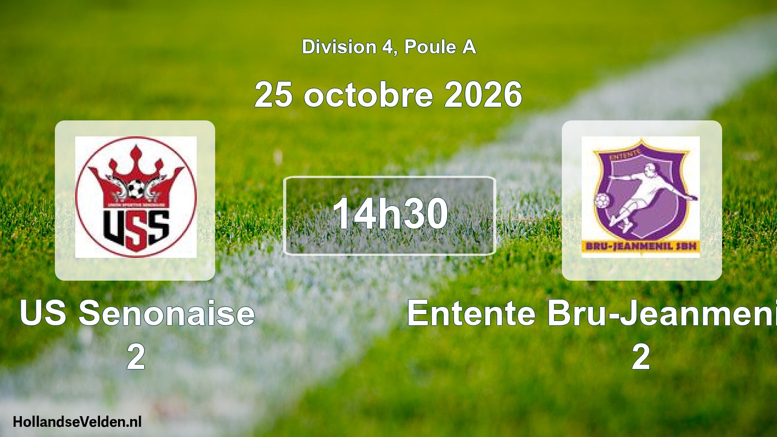 Match programmé: US Senonaise 2 - Entente Bru-Jeanmenil SBH 2 (25 octobre 2026)