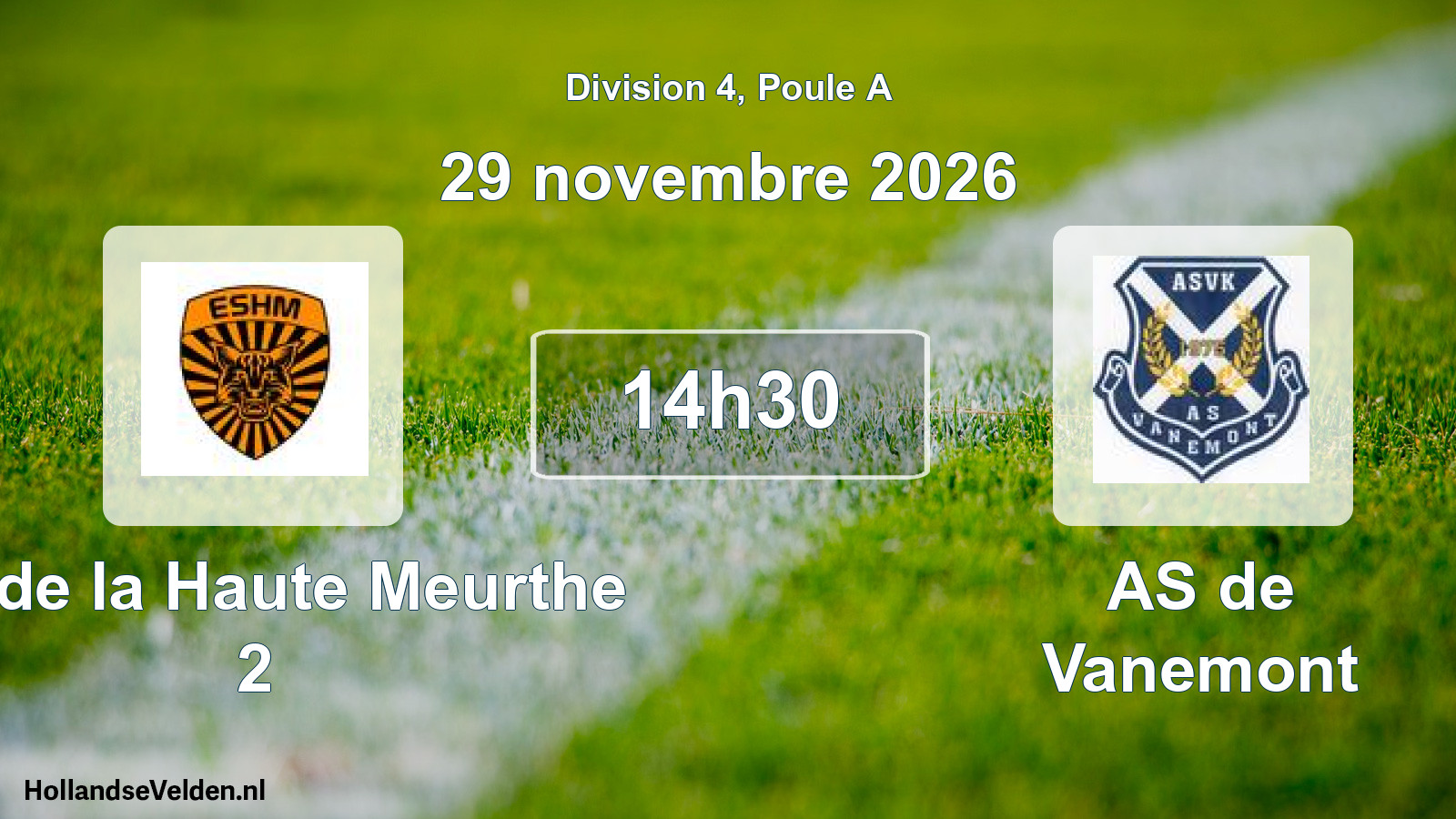 Match programmé: ES de la Haute Meurthe 2 - AS de Vanemont (29 novembre 2026)