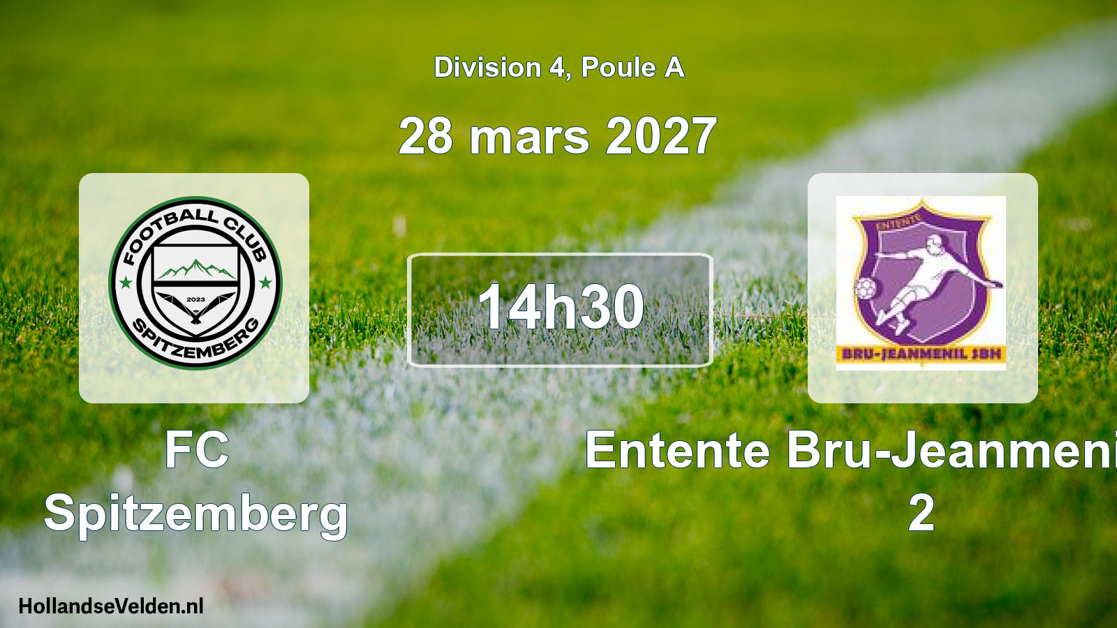 Match programmé: FC Spitzemberg - Entente Bru-Jeanmenil SBH 2 (28 mars 2027)