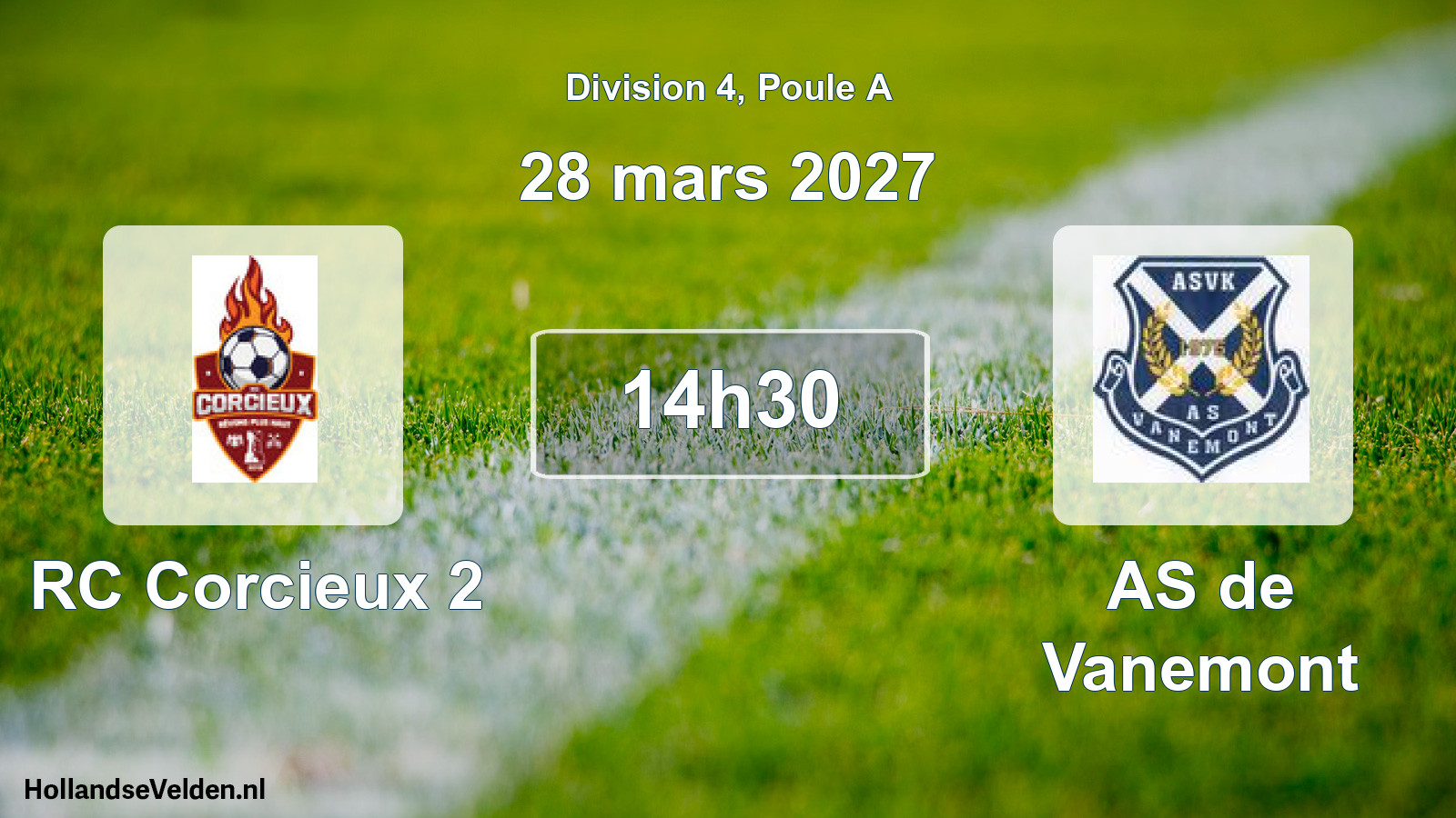 Match programmé: RC Corcieux 2 - AS de Vanemont (28 mars 2027)