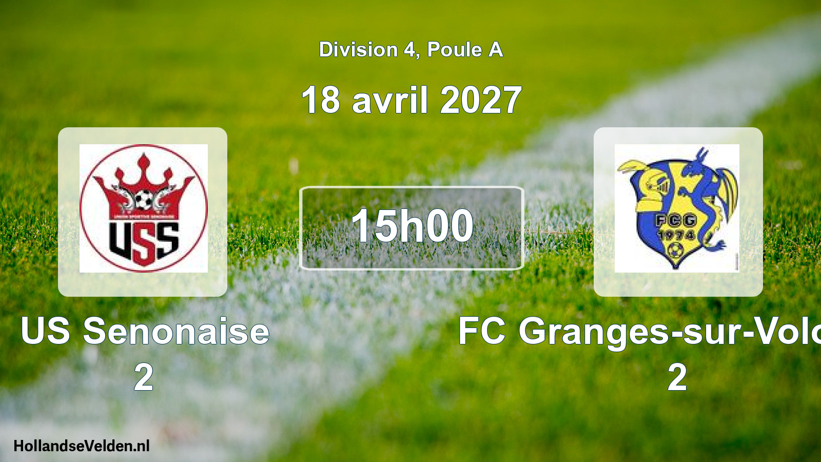 Match programmé: US Senonaise 2 - FC Granges-sur-Vologne 2 (18 avril 2027)