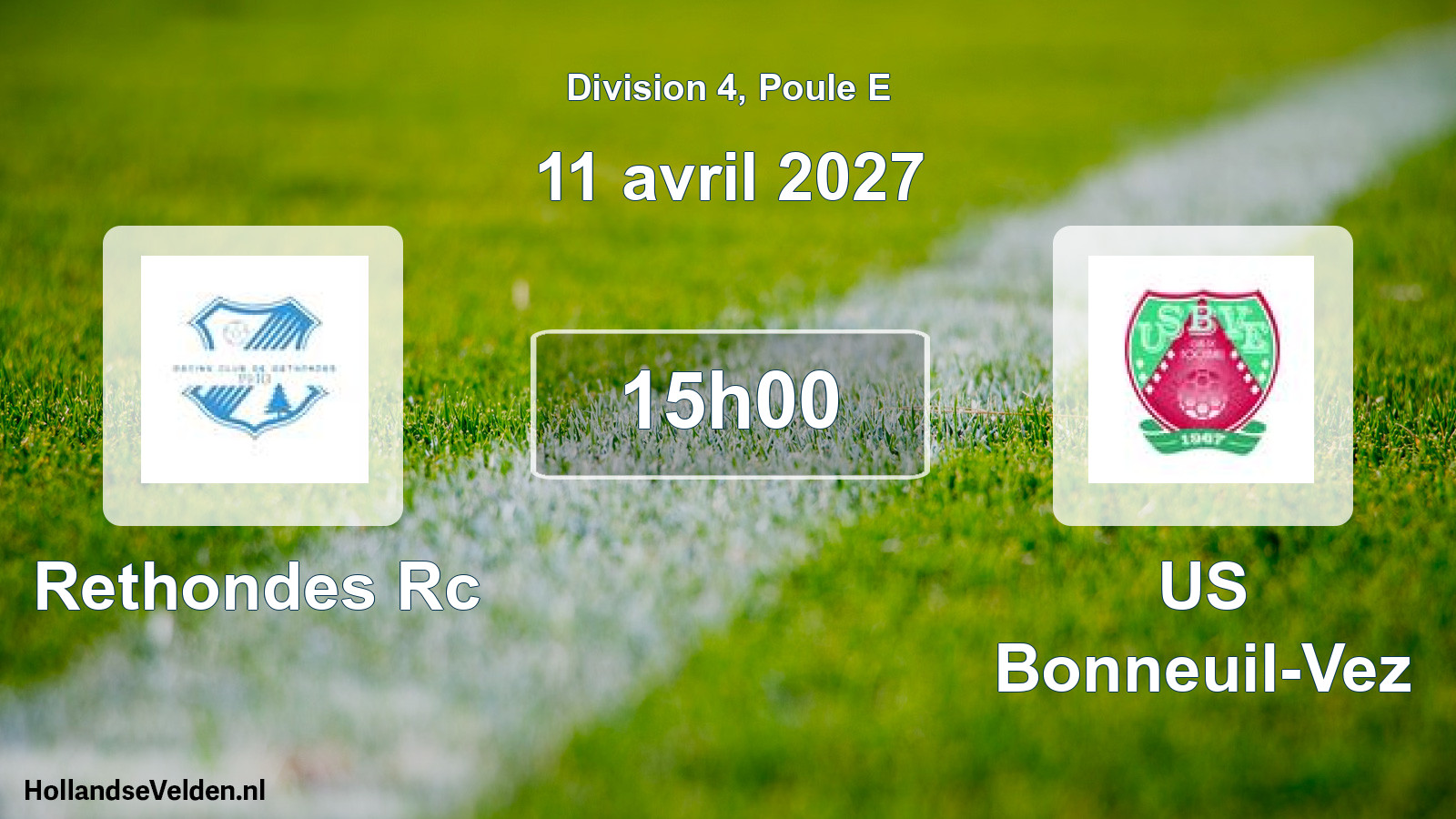 Match programmé: Rethondes Rc - US Bonneuil-Vez (11 avril 2027)
