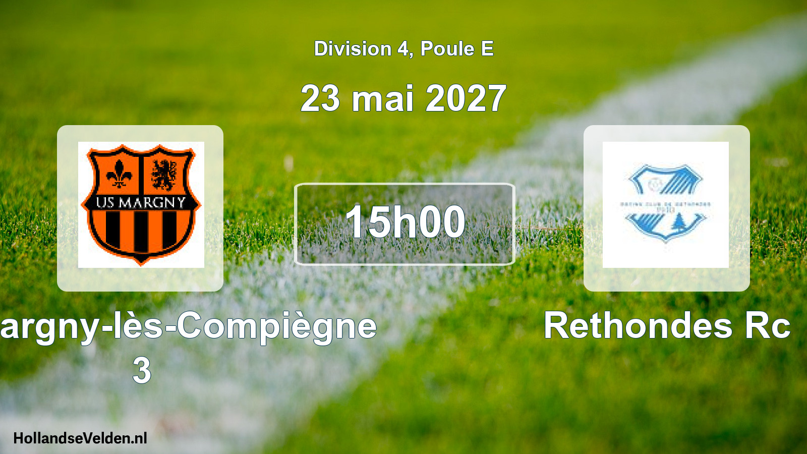 Match programmé: US Margny-lès-Compiègne 3 - Rethondes Rc (23 mai 2027)