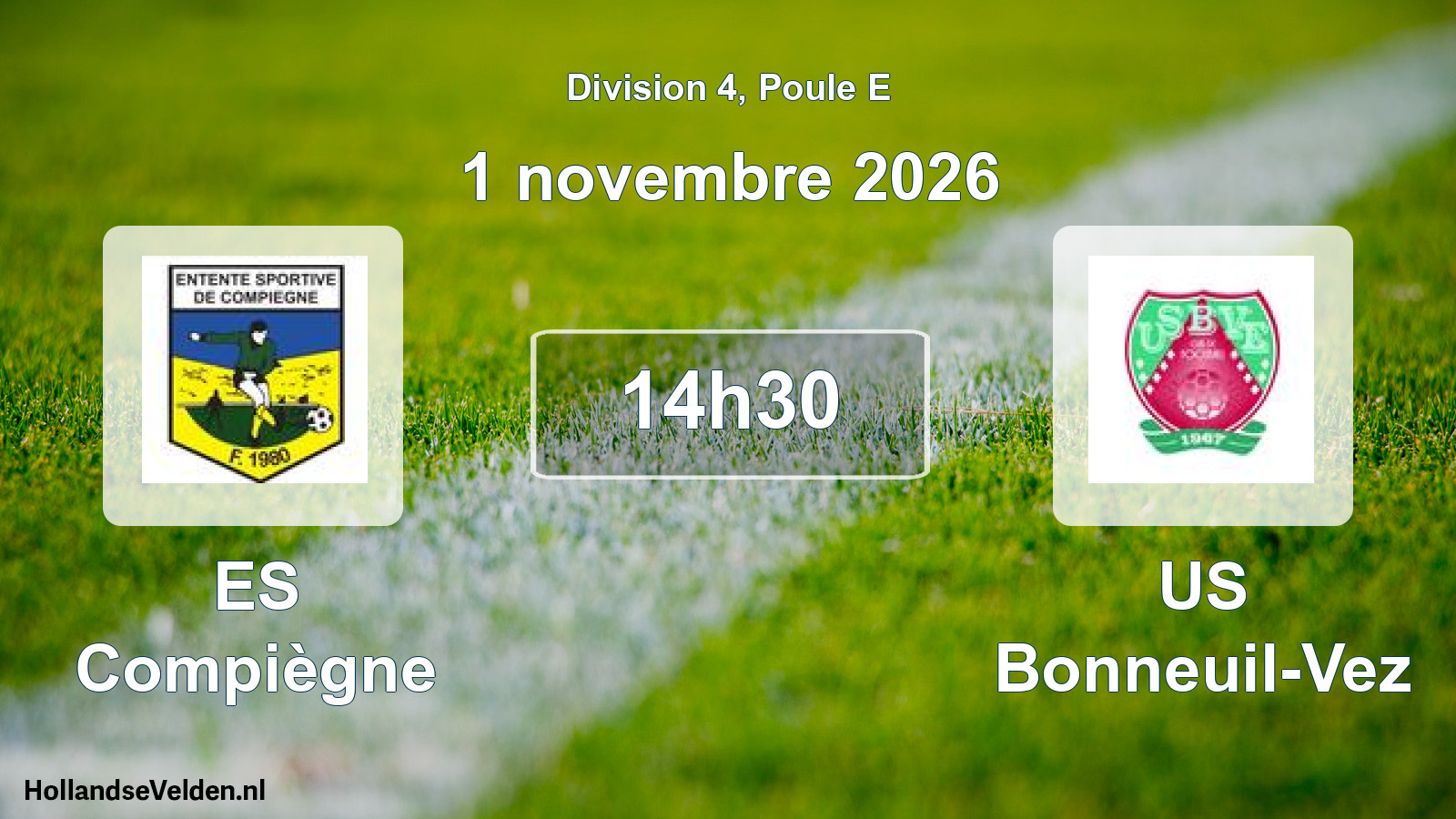 Match programmé: ES Compiègne - US Bonneuil-Vez (1 novembre 2026)
