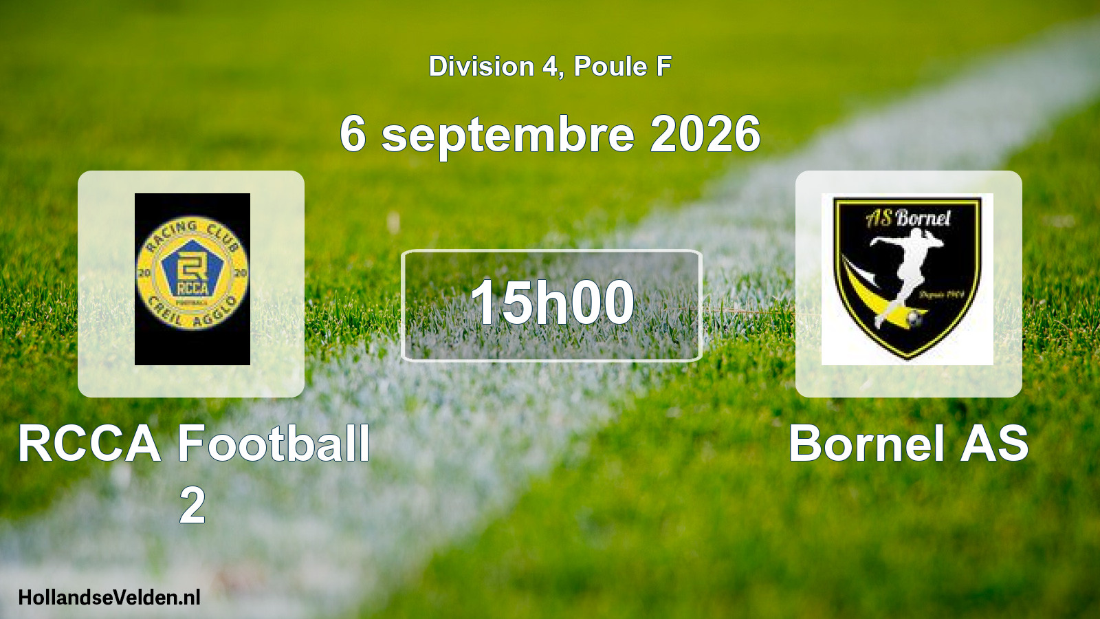 Scheduled Match: RCCA Football 2 - Bornel AS (6 September 2026)