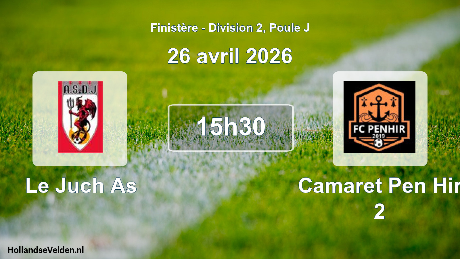 Geplande wedstrijd: Le Juch As - Camaret Pen Hir 2 (26 avril 2026)