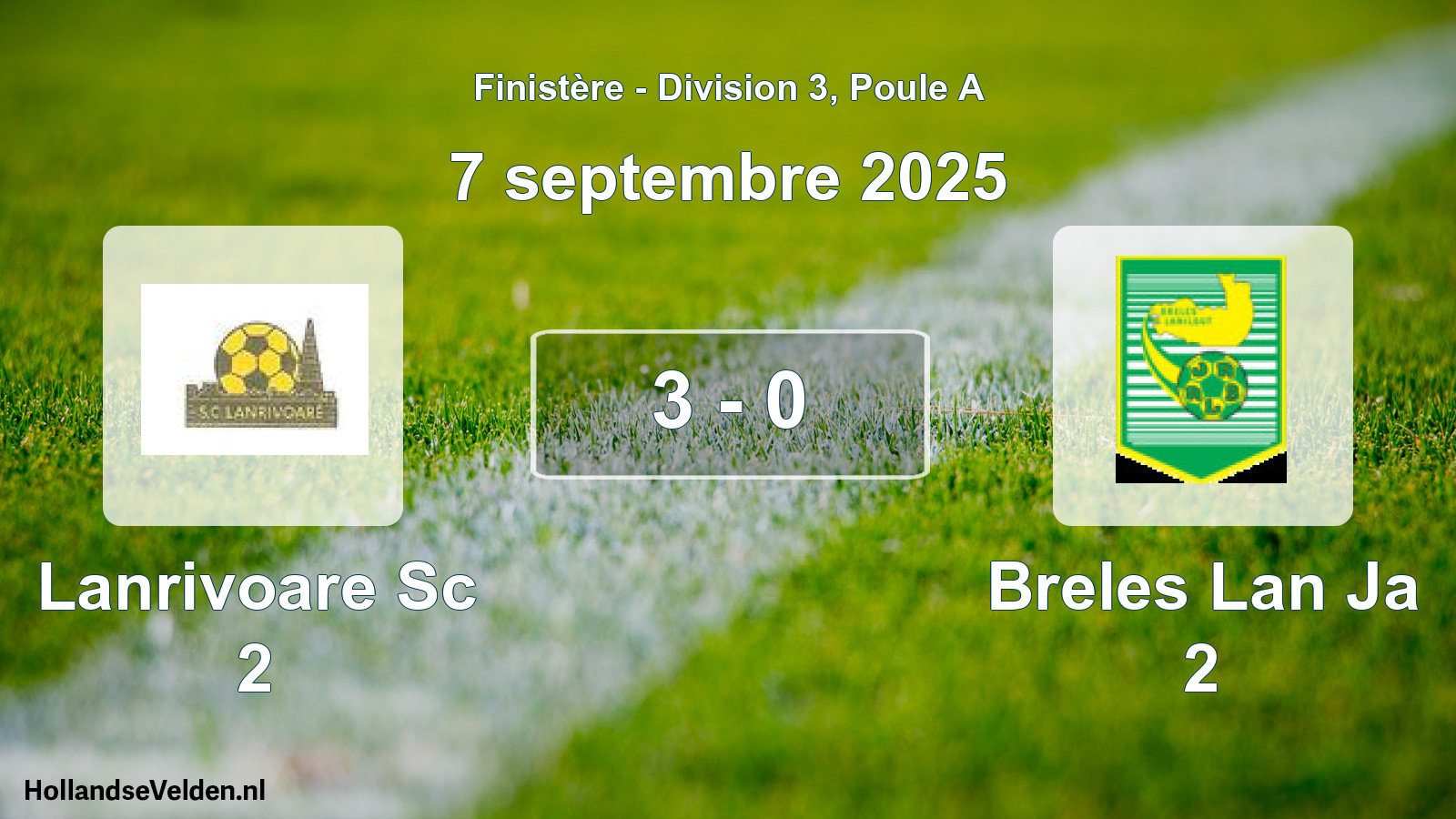 Gespeelde wedstrijd: Lanrivoare Sc 2 - Breles Lan Ja 2 3 - 0 (7 september 2025)