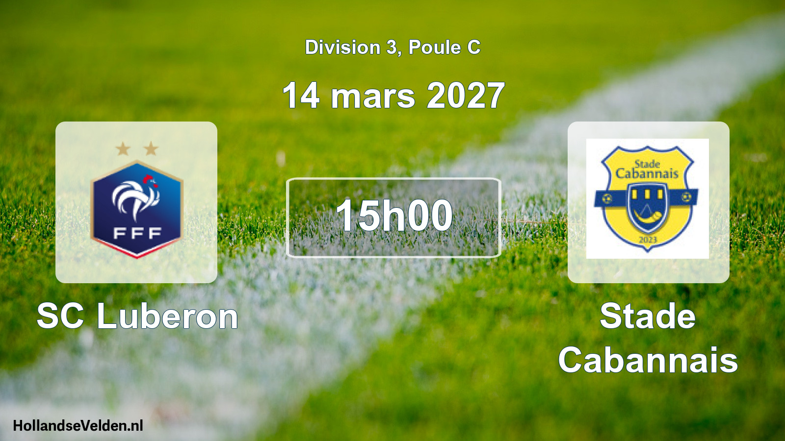 Match programmé: SC Luberon - Stade Cabannais (14 mars 2027)