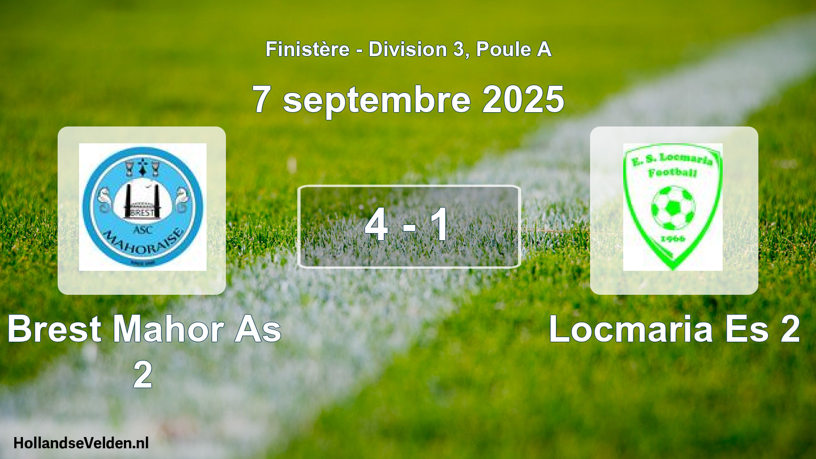 Gespeelde wedstrijd: Brest Mahor As 2 - Locmaria Es 2 4 - 1 (7 septembre 2025)