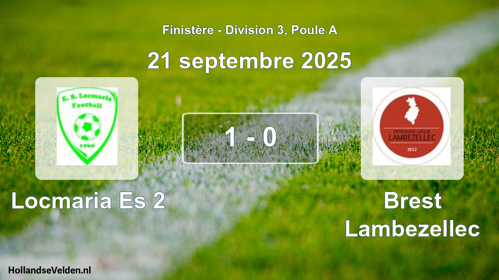 Gespeelde wedstrijd: Locmaria Es 2 - Brest Lambezellec 1 - 0 (21 september 2025)