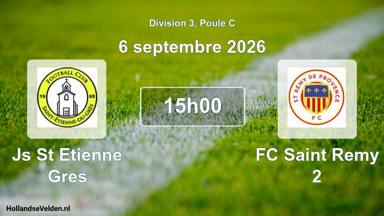 Match programmé: Js St Etienne Gres - FC Saint Remy 2 (6 septembre 2026)
