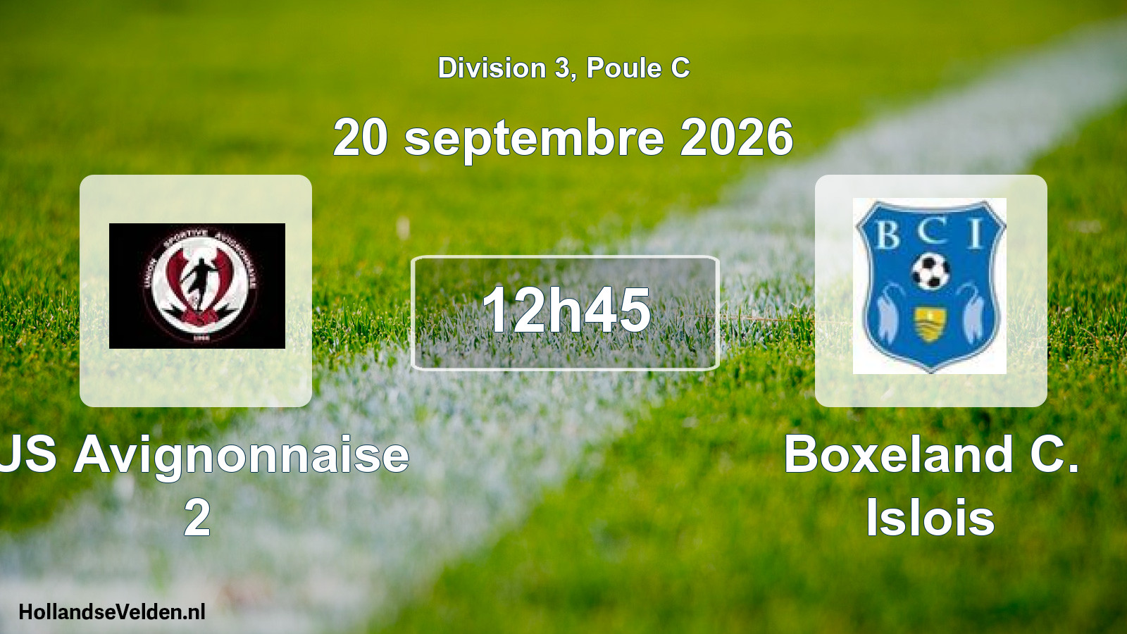 Match programmé: US Avignonnaise 2 - Boxeland C. Islois (20 septembre 2026)