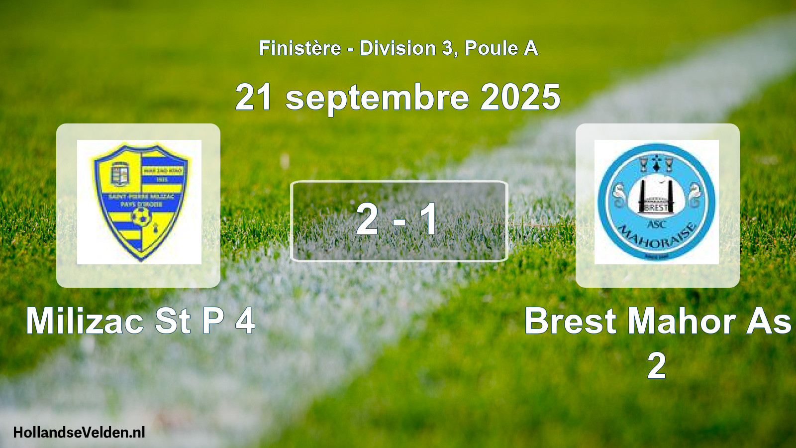 Gespeelde wedstrijd: Milizac St P 4 - Brest Mahor As 2 2 - 1 (21 september 2025)
