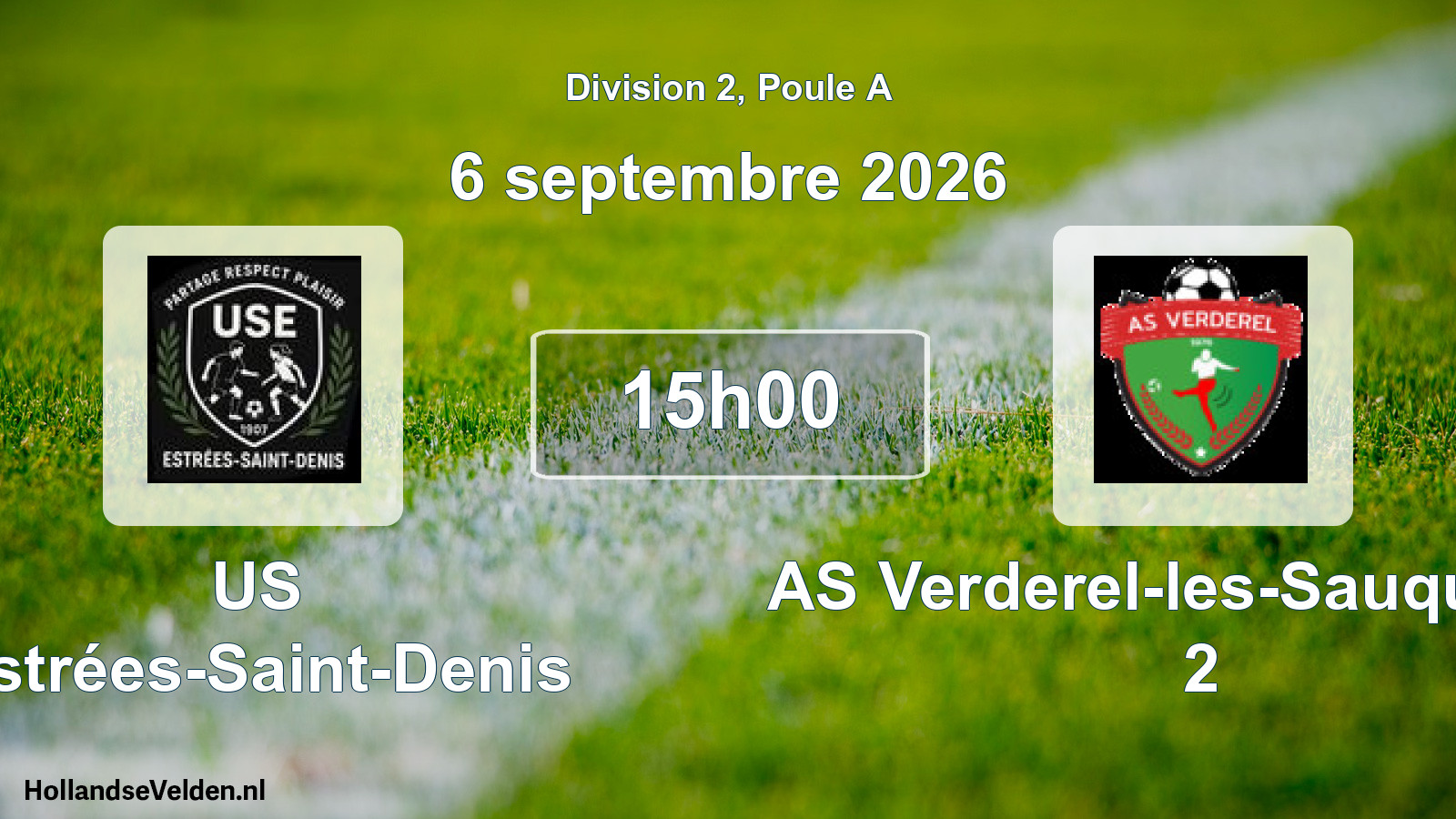 Match programmé: US Estrées-Saint-Denis - AS Verderel-les-Sauqueuse 2 (6 septembre 2026)