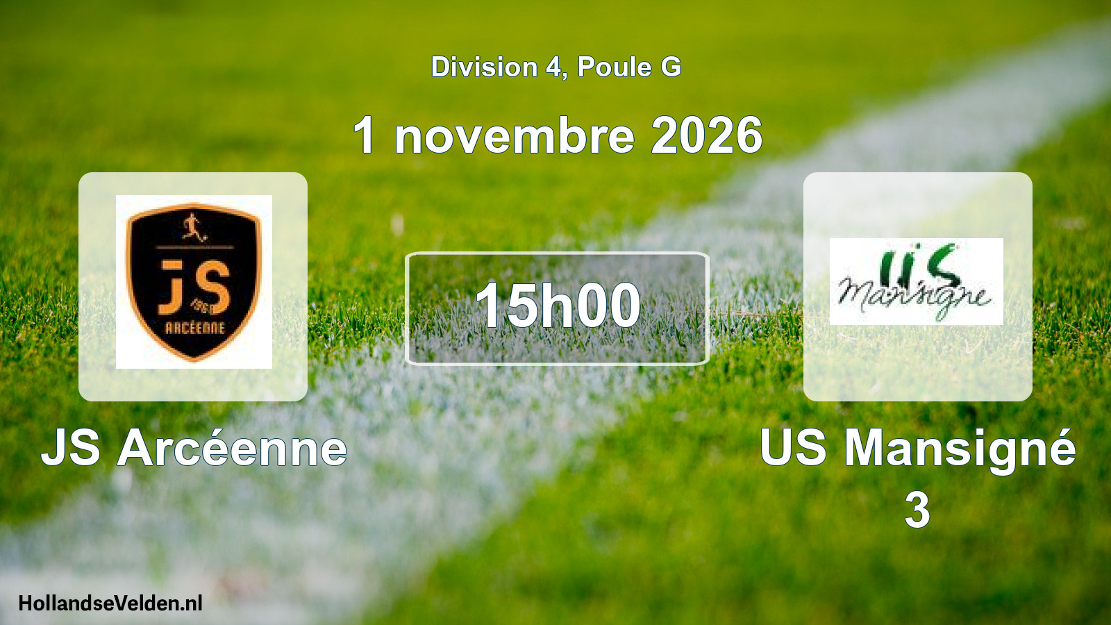 Geplande wedstrijd: JS Arcéenne - US Mansigné 3 (1 november 2026)
