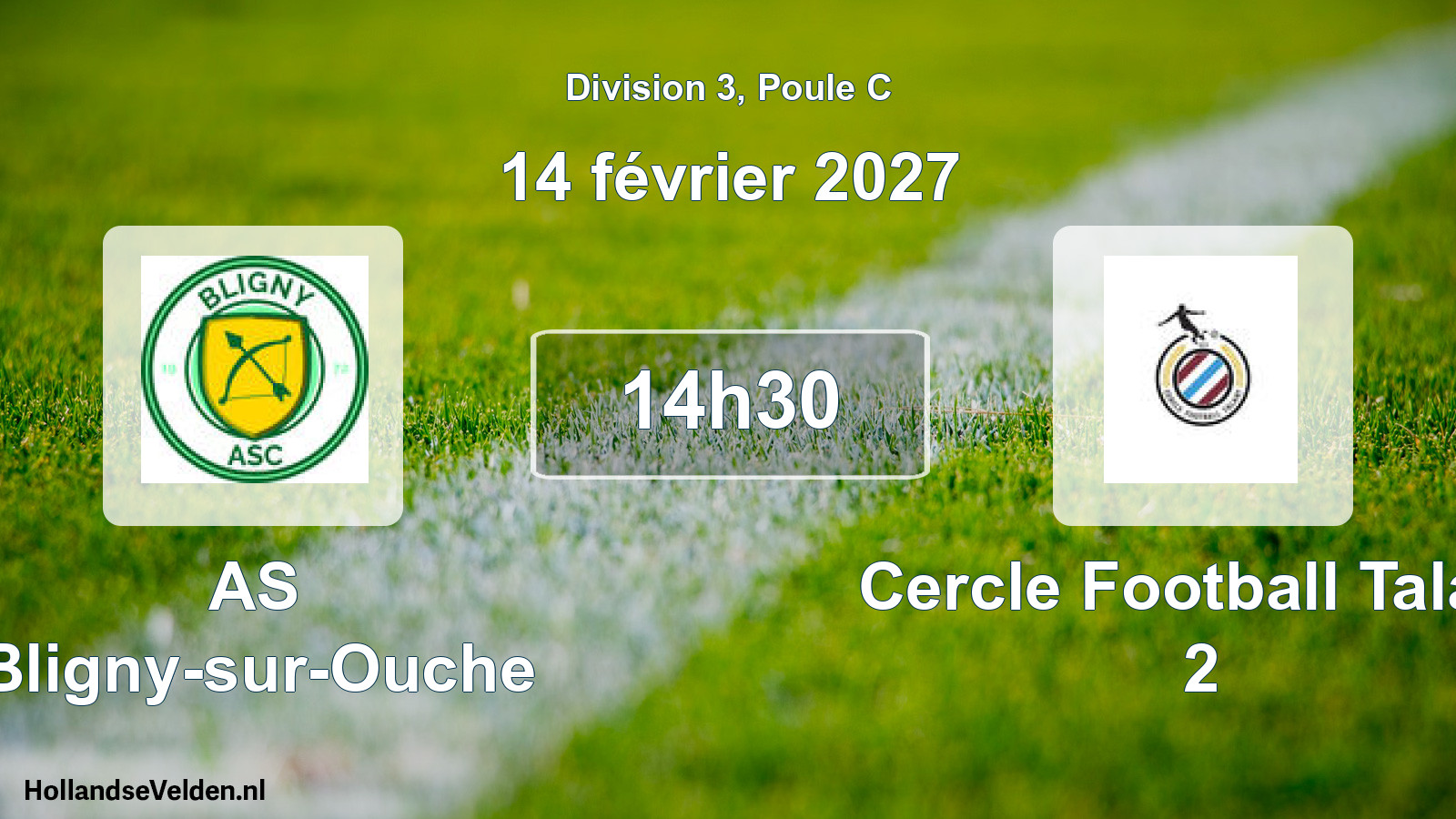 Match programmé: AS Bligny-sur-Ouche - Cercle Football Talant 2 (14 février 2027)