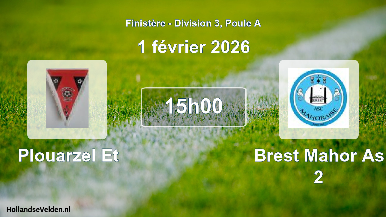 Geplande wedstrijd: Plouarzel Et - Brest Mahor As 2 (1 février 2026)