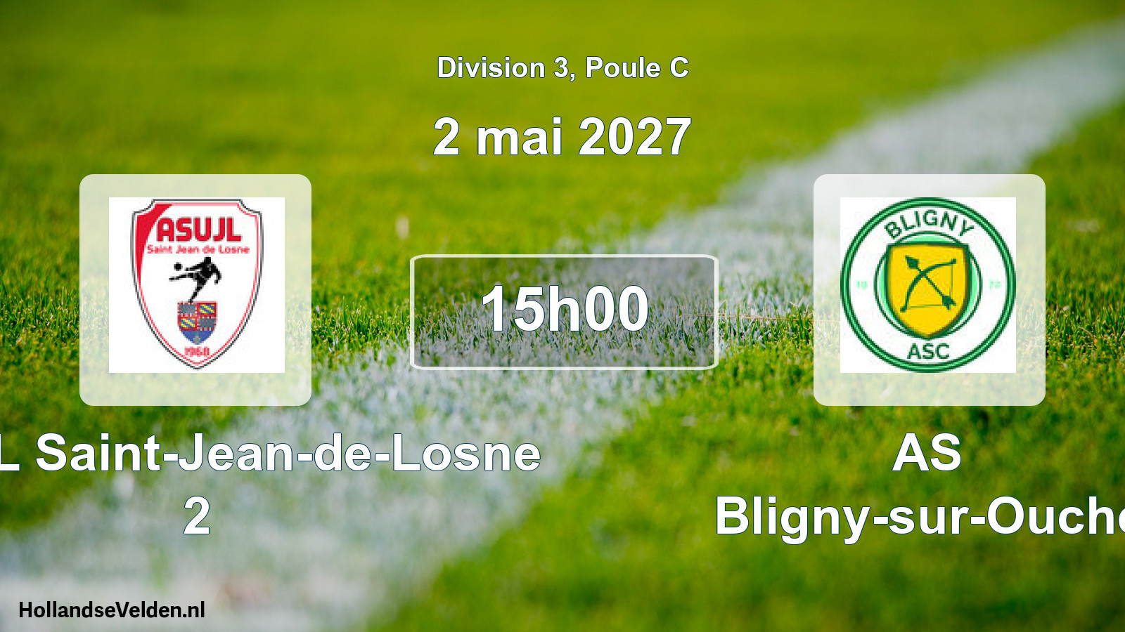 Match programmé: ASUJL Saint-Jean-de-Losne 2 - AS Bligny-sur-Ouche (2 mai 2027)