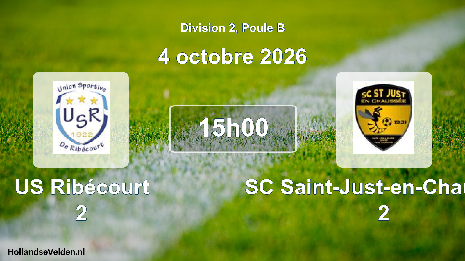 Match programmé: US Ribécourt 2 - SC Saint-Just-en-Chaussée 2 (4 octobre 2026)