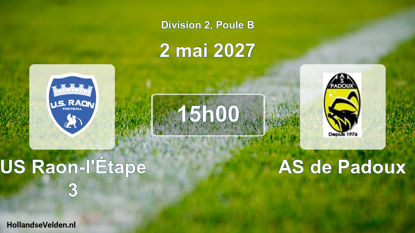 Match programmé: US Raon-l'Étape 3 - AS de Padoux (2 mai 2027)