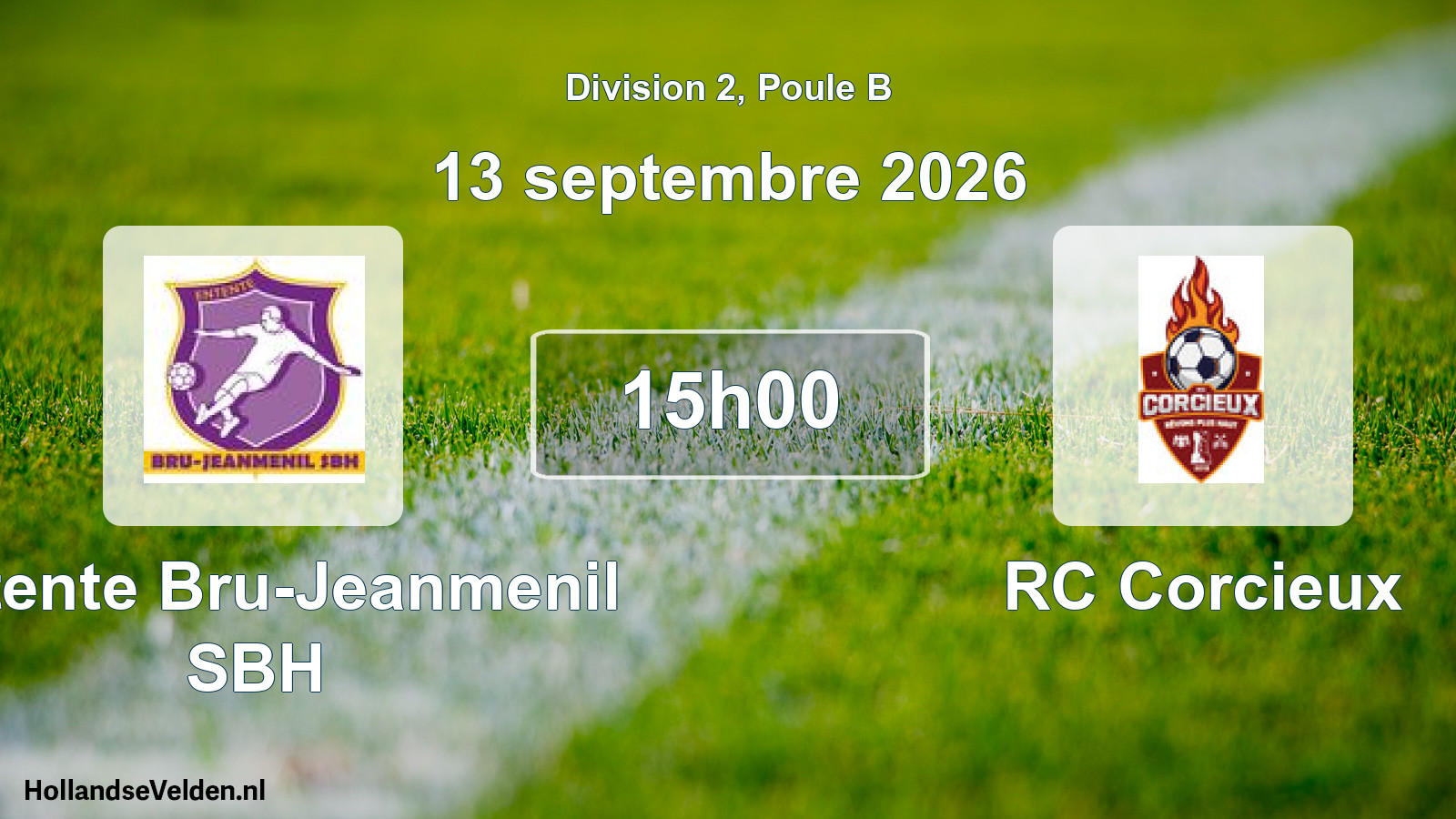 Match programmé: Entente Bru-Jeanmenil SBH - RC Corcieux (13 septembre 2026)