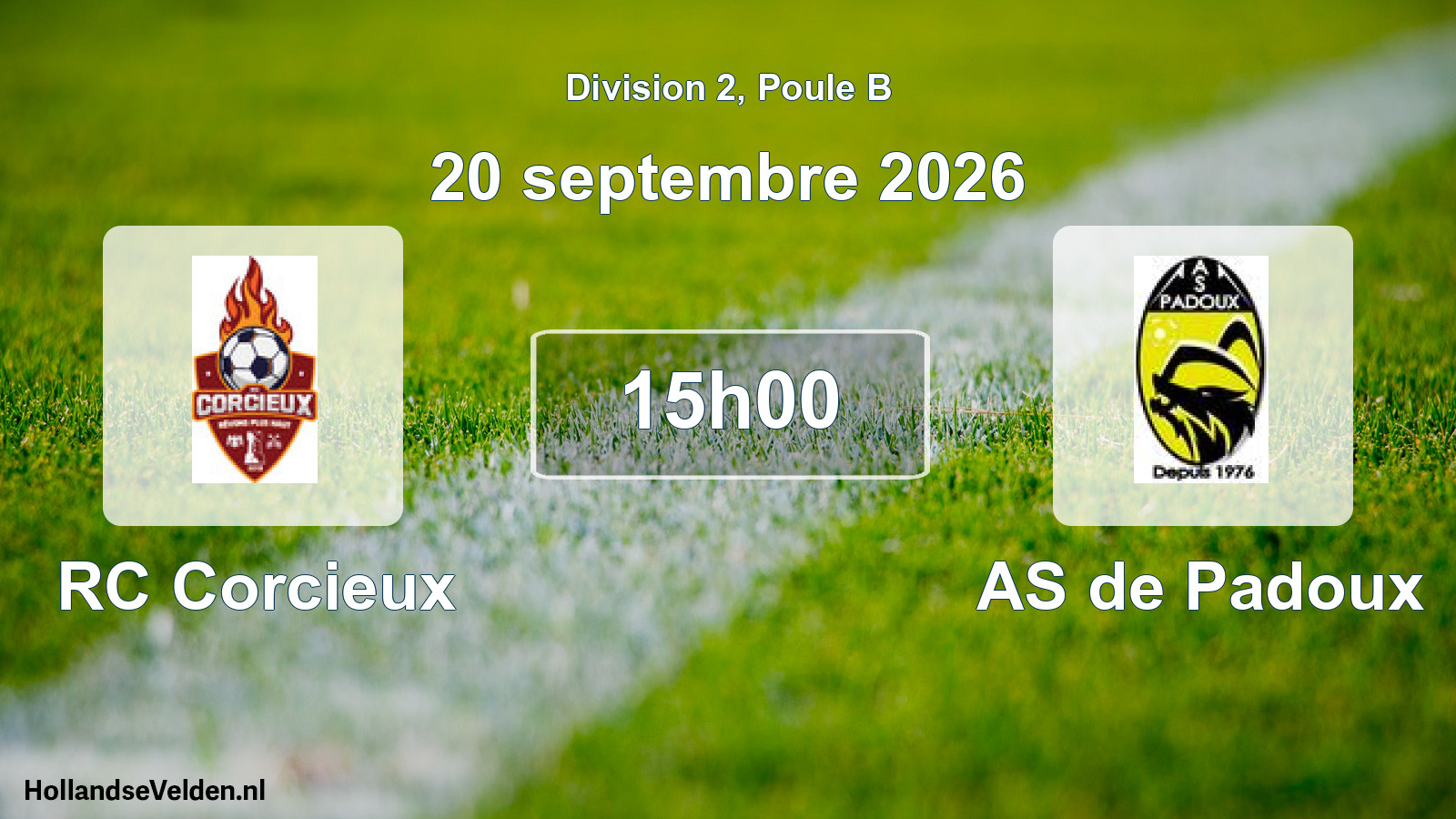 Scheduled Match: RC Corcieux - AS de Padoux (20 September 2026)