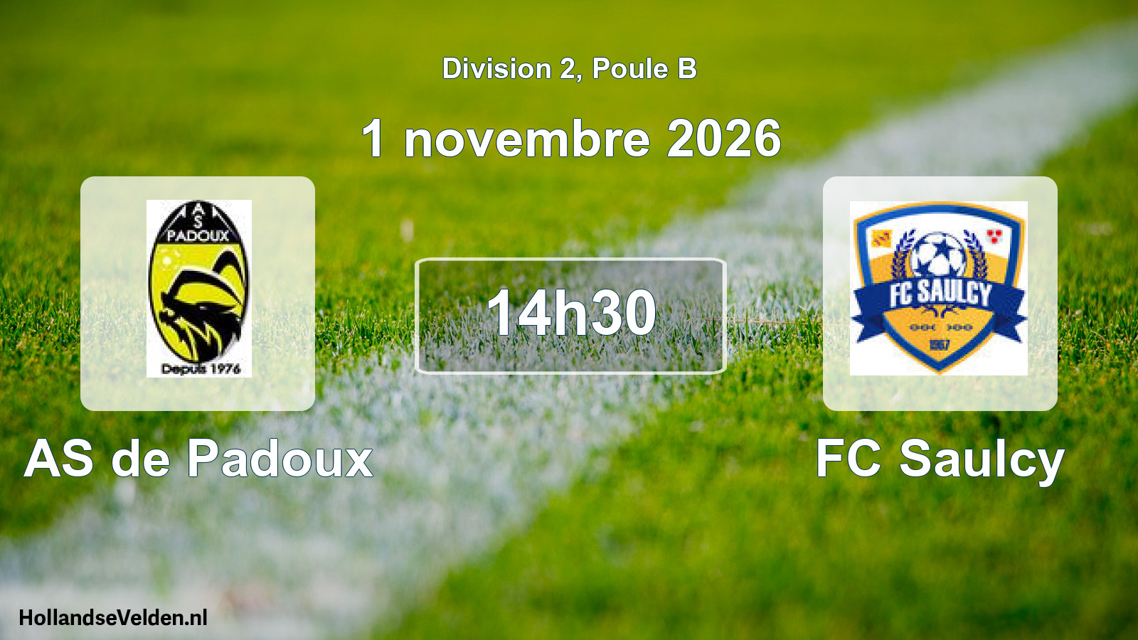 Match programmé: AS de Padoux - FC Saulcy (1 novembre 2026)