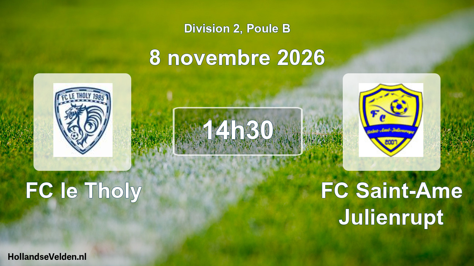 Match programmé: FC le Tholy - FC Saint-Ame Julienrupt (8 novembre 2026)