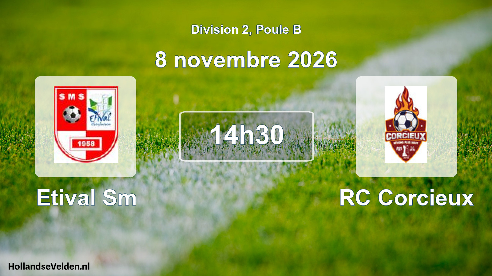 Match programmé: Etival Sm - RC Corcieux (8 novembre 2026)
