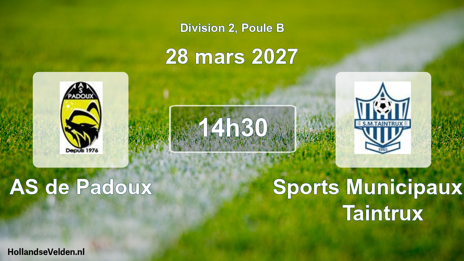 Match programmé: AS de Padoux - Sports Municipaux de Taintrux (28 mars 2027)