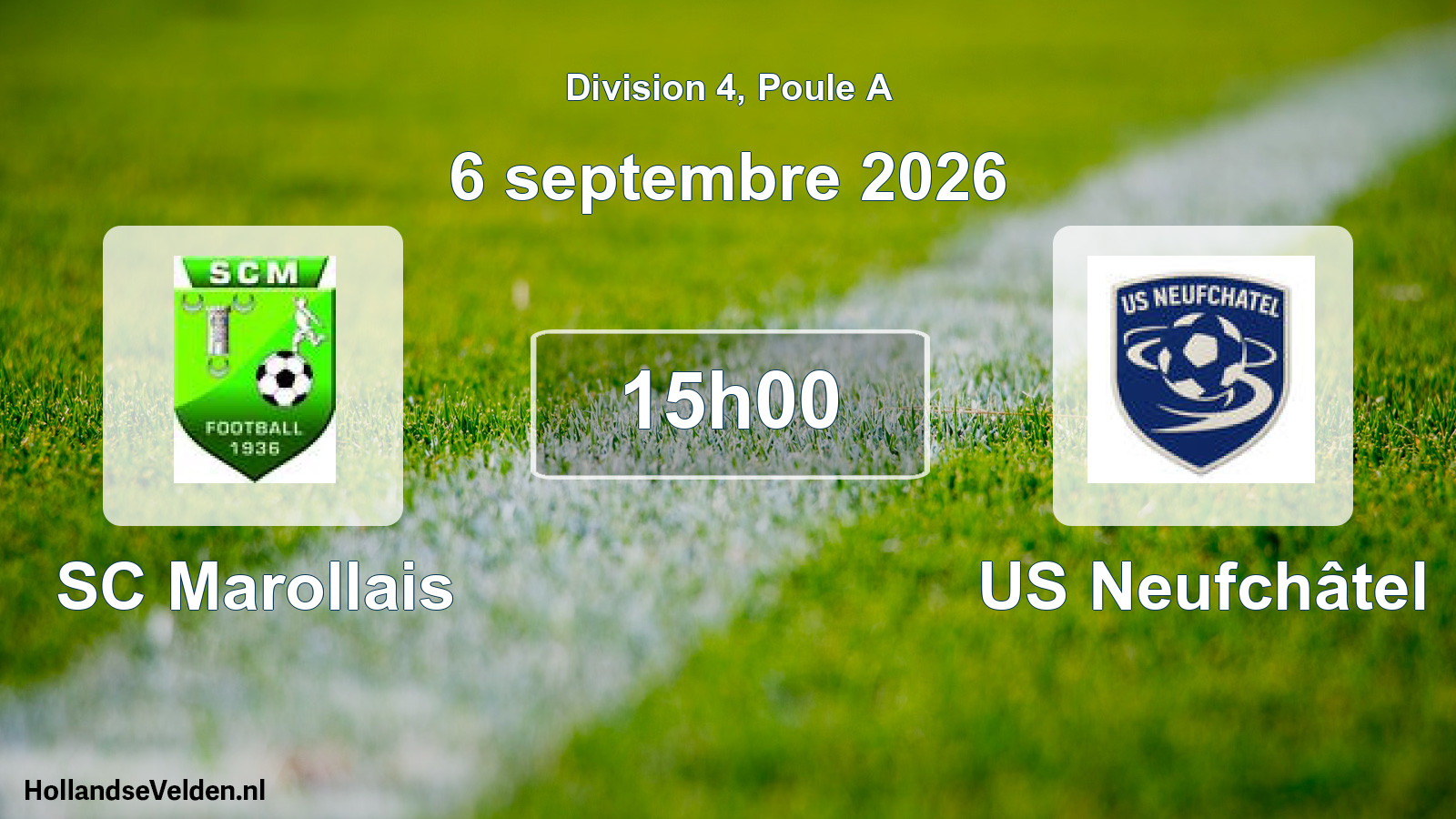 Match programmé: SC Marollais - US Neufchâtel (6 septembre 2026)