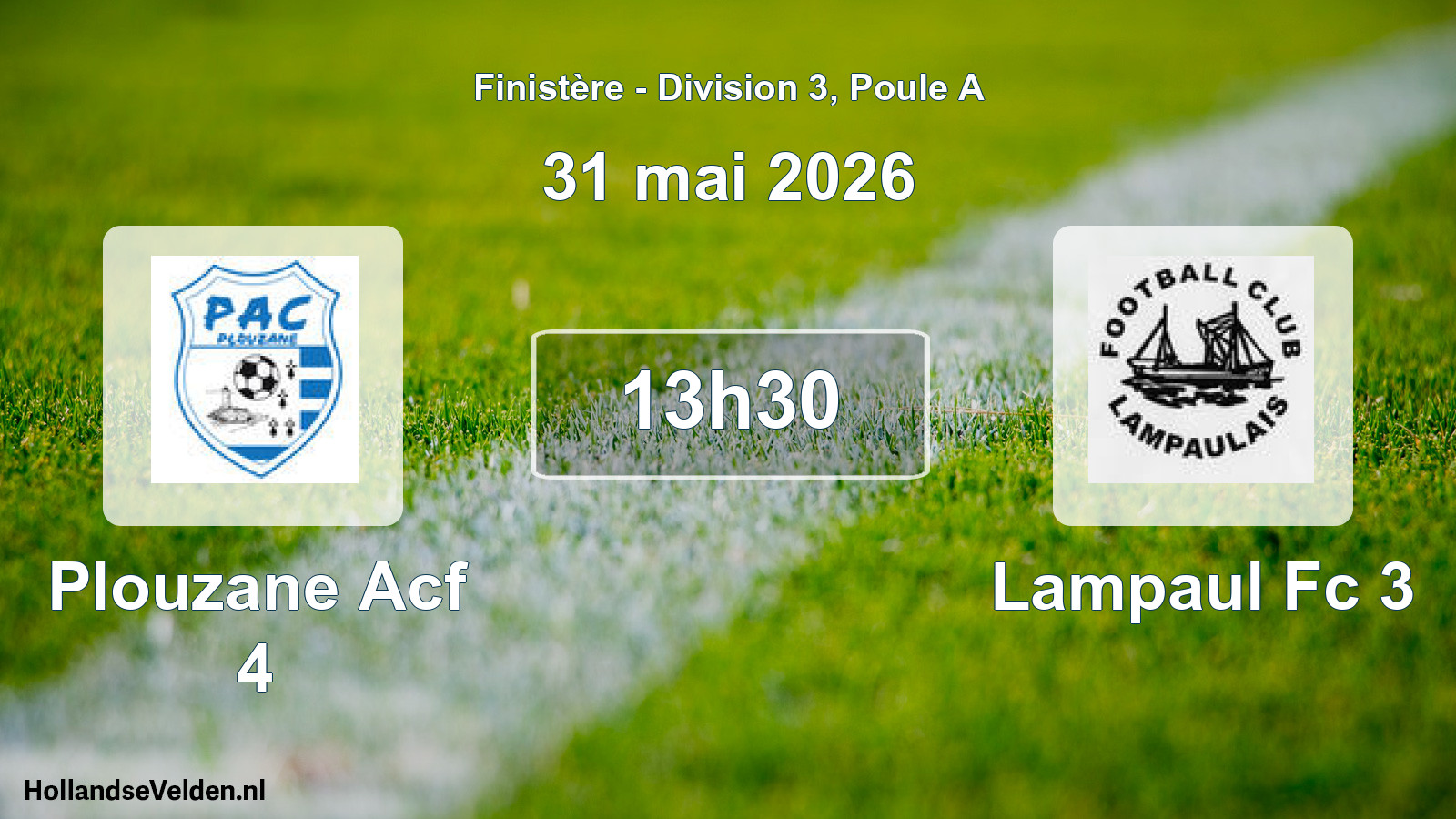 Geplande wedstrijd: Plouzane Acf 4 - Lampaul Fc 3 (31 mei 2026)