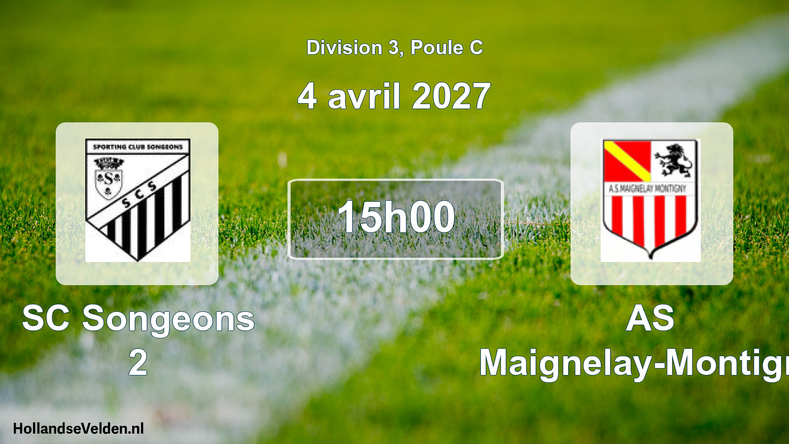 Geplande wedstrijd: SC Songeons 2 - AS Maignelay-Montigny (4 april 2027)
