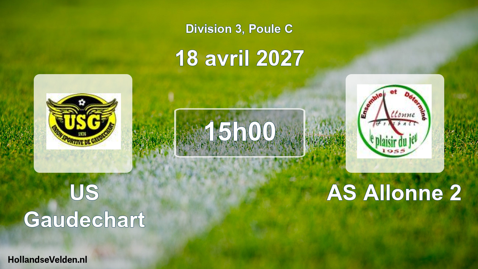 Match programmé: US Gaudechart - AS Allonne 2 (18 avril 2027)
